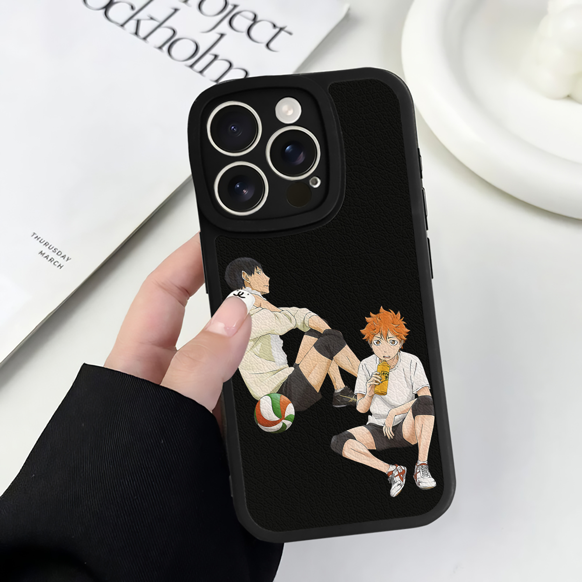 （画像用） ハイキュー!! Haikyu!! 【iPhone 16シリーズ対応】シリコンスマホケース（レザー調） 材質：シリコン